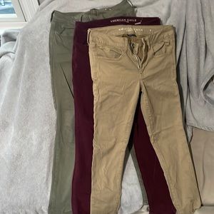 3 PACK American Eagle colored Jeggings